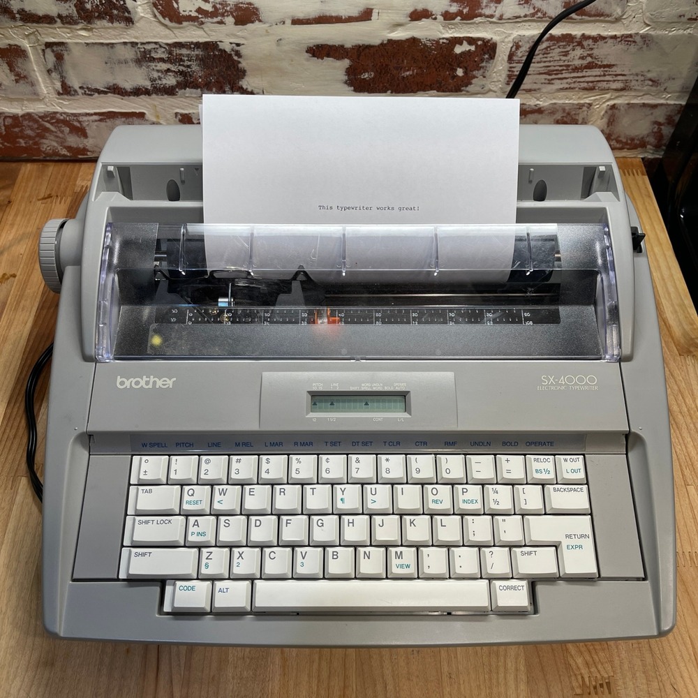 Brother SX-4000 Electronic Typewriter Grey Vintage Portable Word Processor